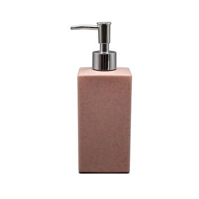 China BEAUTY PACKAGING 500cc Rose Color HDPE Packaging Rectangle Plastic Bottle Perfume Perfume Lotion Containers Cosmetic Jar with Aluminum Sliver Pump for sale