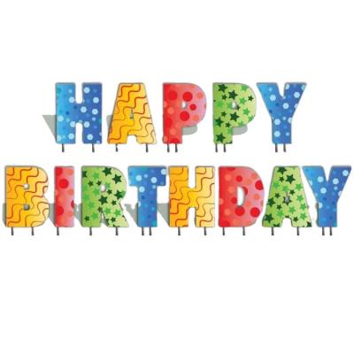 China Newest Happy Birthday Corrugated Lawn Sign Happy Birthday Decoration Letters Yard Sign With Waterproof Compressive 4MM Stakes for sale