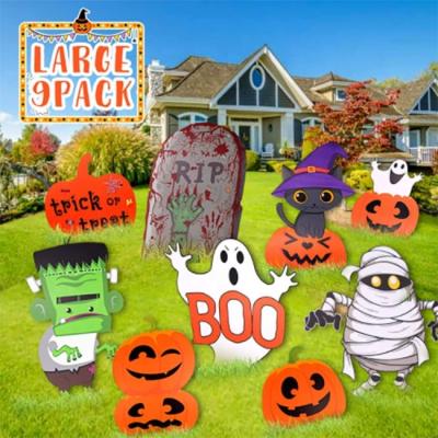 China Modern Skeleton Corrugated Cardboard Party Decoration Cardboard Halloween Decoration PP Lawn Yard Ghost Pumpkin Festival Decoration for sale