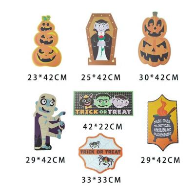 China Plug In Ground Amazon 2020 Hottest Halloween Party Decorations Set Of 7 Pieces Pumpkin Zombie Signs With Stakes for sale