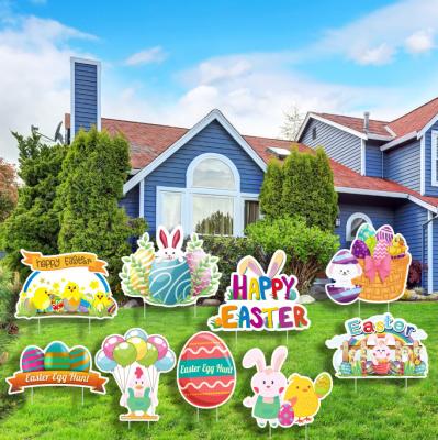 China Easter Decoration Customized Happy Easter Yard Sign Decoration Outdoor, Easter Egg Yard Sign Decoration And Paris for sale