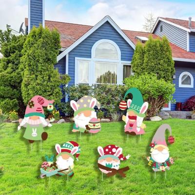 China Custom Easter Decoration Corrugated Cardboard Easter Yard Decoration, Easter Egg Bunny Decoration, Easter Day Sign Language for sale