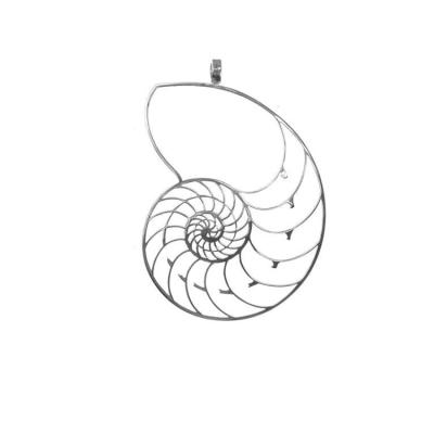 China Large Carved Stainless Steel Pendant 304 Stainless Steel Nautilus Shell Pendant for sale