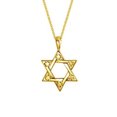 China Unique Stainless Steel Gold Mens Design Moravian Star of David Pendant for sale