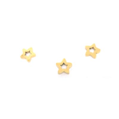 China Stainless Steel 18K Gold Plated Tiny Star Charm Connectors For Rope Bracelets for sale