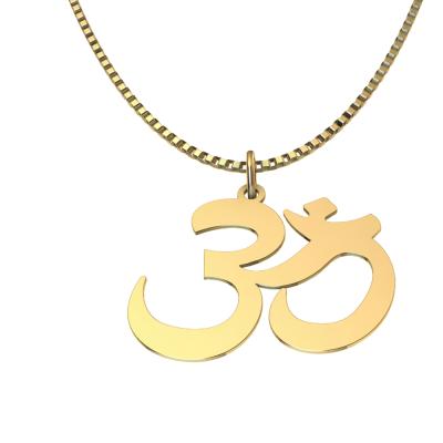 China CLASSIC gold plated 2021 china yoga OM charm necklace jewelry woman trend joyeria fina stainless steel for sale