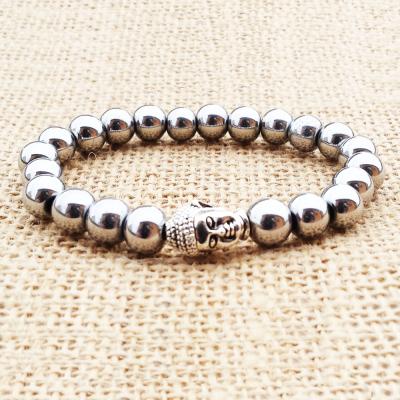 China Stainless Steel 316L Stainless Steel Charm Bead Buddha Head Bracelet Buddha Bracelet Men for sale