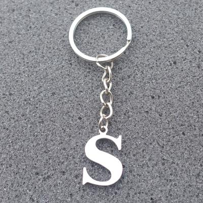 China Fashion Stainless Steel Letter Gold Stainless Steel Letter Key Chain Key Initial for sale