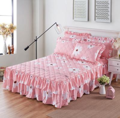 China Unique Design Seiko Thicken Double Layer Bed Skirt Cotton Home Bedspread Bed Skirt for sale