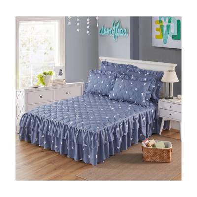 China Home Exquisite Workmanship Bed Skirt Bedding Set Soft Single Quilted Bed Skirt for sale