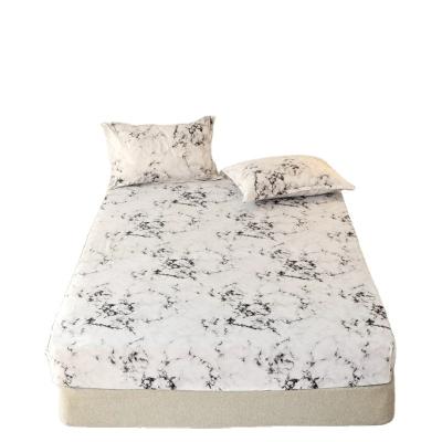 China Low price simple beauty marble pattern printing simple polyester bedspread bedspreads for sale