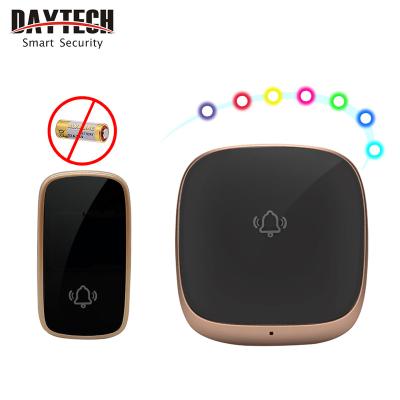 China Daytech DB25 Office Wireless Call Bell OEM EU UK USA Individual Plug Modern Power Doorbell Wireless Mount 300m Ring Light Doorbell for sale