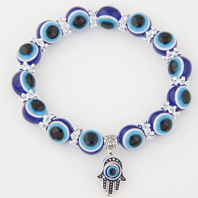 China TRENDY Fashion Religious Charms Beaded Evil Blue Eyes Beads Bracelets Bangles Jewelry Bracelets for sale