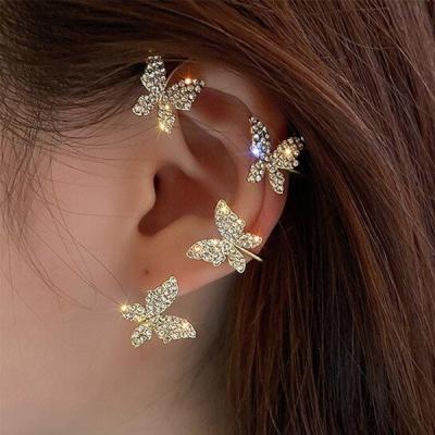 China TRENDY Zircon Butterfly Earrings Surrounding Stud All-match Stud Earrings Women's Adjustable Adjustable Earring No for sale