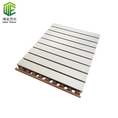 China Factory Direct Supply Highly Effective Sound Absorption Smooth Surface Grooved Acoustic Wood Sound Acoustic Wall Panel for sale