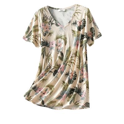 China Superdry Breathable Shirt Digial 100% Print Knitted Canvas Floral Patterned T-Shirt For Ladies For Australian And Canadian Market for sale