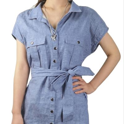 China Superdry QUICK DRY Shirt Girls Summer Korean Casual Blue Formal Dress For Women for sale