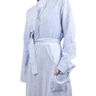 China Girls Blue Stripe Shirt Superdry Canvas Dress QUICK DRY Elegant Casual Formal Winter Long Sleeve Dress for sale