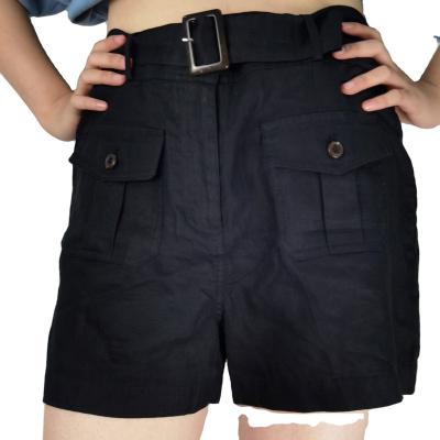 China Superdry Women's Black Shirt QUICK DRY Canvas Shorts With Belt Girl Hot Shorts For Summer Vacation for sale