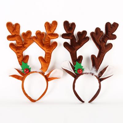 China Wholesale Flannel Christmas Headband Hair Circle Bell Christmas Antler Headband From Flannel Manufacturer for sale