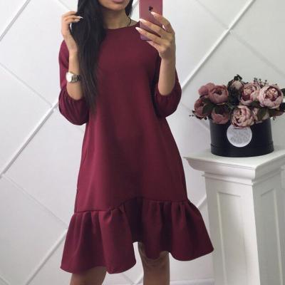 China Plus size plus size 2020 summer new casual dress women's smart slim women O-neck elegant slim summer new dress for sale