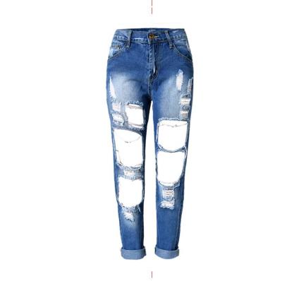 China Wholesale Fashion Sustainable Hole Ladies Retro Jeans for sale