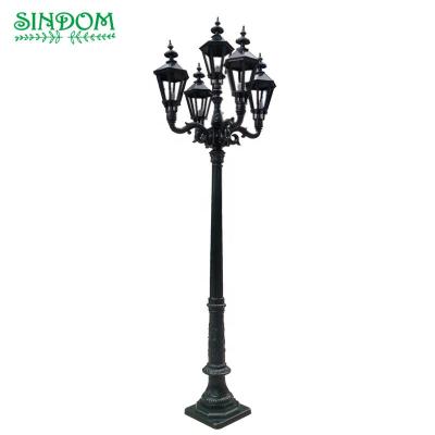 China Sindom Style Antirust European Aluminum Street Lamp Garden Decoration Led Outdoor Pole Light for sale