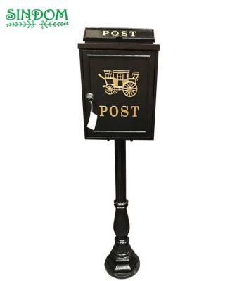 China Waterproof Garden Decorative Aluminum Mail Mounted Post Box Mailbox With Lock for sale