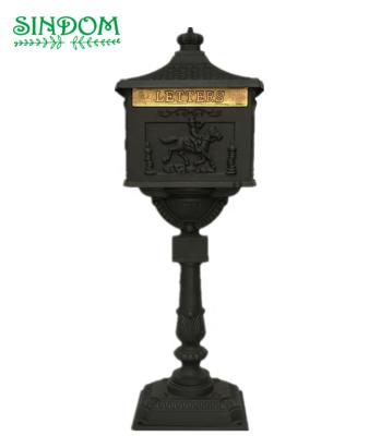 China Waterproof Antique Victorian Style Aluminum Standing Mail Mailbox With Lock for sale