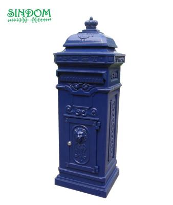 China Waterproof European Cast Aluminum Letter Box Royal Outdoor Standing Mail Mailbox for sale