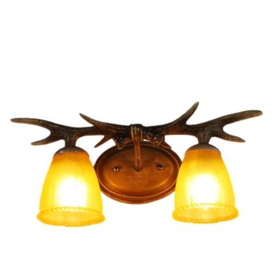 China Simulation Antler Shaped Vintage Antler Design Resin Wall Light For Home Decoration for sale