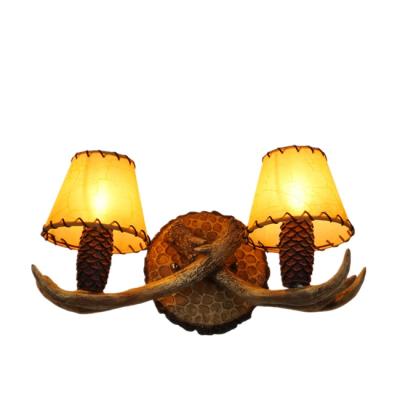 China Simulation Antler Shaped Vintage Resin Antler Design Home Decor Wall Decorated Light For Hotel for sale