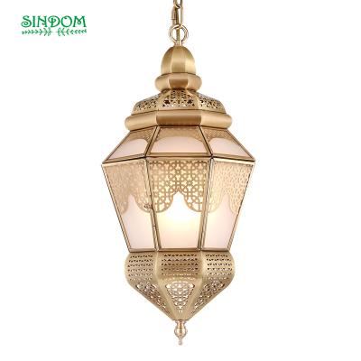 China Beautiful and classic Muslim Sindom Middle East style 2021 led lighting brass decor pendant light for sale