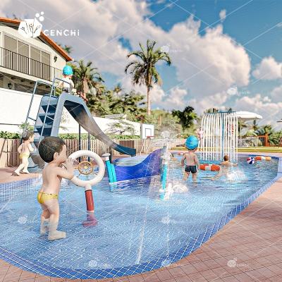 China Cenchi Fiberglass Jet Park 60 Sqm Outdoor Ground Fountain Wading Pool Wet Backyard Deck Sprinkler Features Water Splash Park for sale