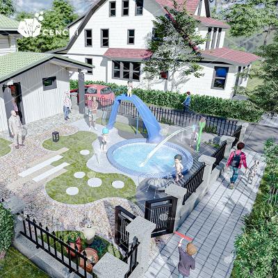 China Fiberglass Cenchi Backyard Forest Jet Park 15 Sqm Arch Ground Jet Ground Fountain Public Wet Sprinkler Features Water Play Splash Pads water for sale