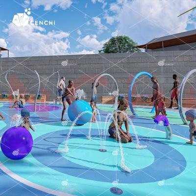 China Cenchi South Africa Hotel Resort 200 Sqm Outdoor Wet Water Park Fiberglass Wading Pool Design Commercial Aqua Play Splash Fountain for sale