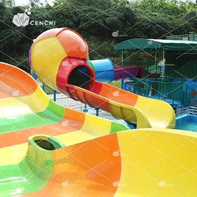 China Cenchi Fiberglass Resort Splash Park Auqa Playground Commercial Wet Paddling Pool Sprinkler Paddling Pool Residential Outdoor Swimming Pool With Slide for sale