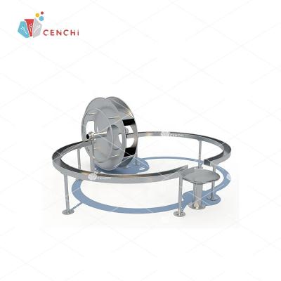 China Commercial Water Scoop Cenchi Splash Water Play Equipment Fiberglass Protection Aqua Park Sprinkler Stainless Archimedes Water Screw for sale