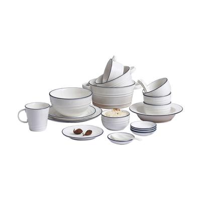 China New Fashion Sustainable Durable Porcelain Dinnerware Reusable Dinnerware Sets for sale