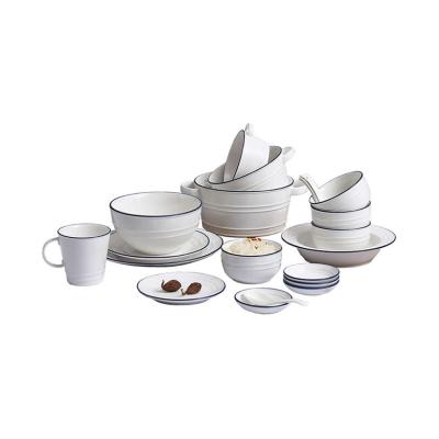 China Low Price Sustainable Durable Porcelain Reusable Custom Dinnerware Set for sale