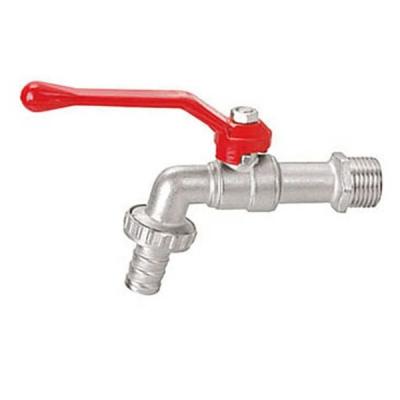 China 1/2inch DN15 Traditional Brass Bibcock Water Tap With Red Steel Plastic Cover for sale