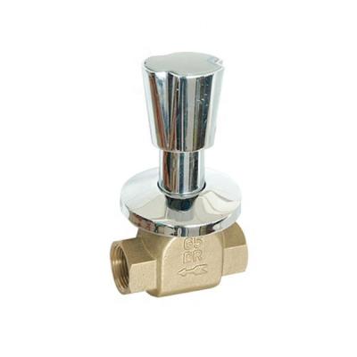 China General 3/4 Inch Deluxe Brass Concealed Shut Off Valve With Triangle Handle For Water for sale