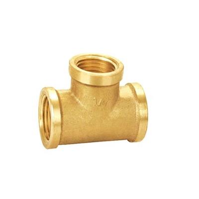 China Industry Female Equal Tee Valve Fitting And Reducing Tee Brass Fittings To Plumb Pipe for sale