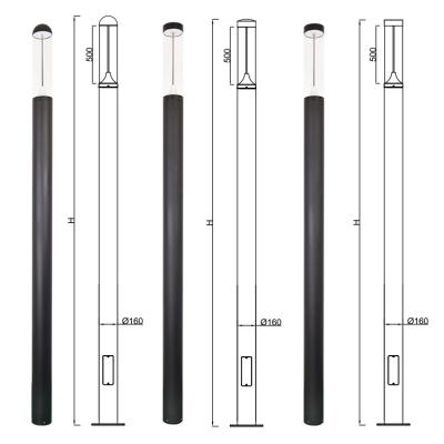 China Garden Diameter 160mm Project 30W 40W 50W LED Garden Lighting Colume Led Post Light for sale