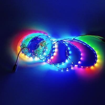 China Hotel Amazon hot sale RGB 30LED/M full color smart led strip light pixel led part 2811IC light 1903IC 16703IC 5v ws2812b led strip for sale