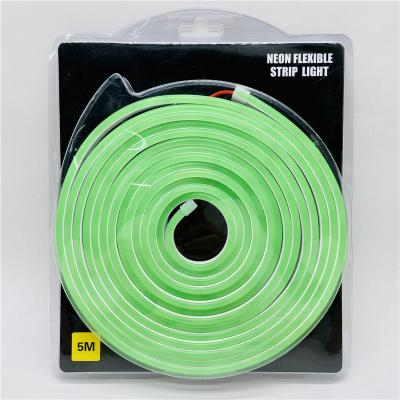 China 12V GRENN Cable/green 6mm 8mm 5M Energy Saving Neon Silicone LED Strip Light Plastic Packaging 2.5CM/cuttable for DIY Holiday Christmas for sale