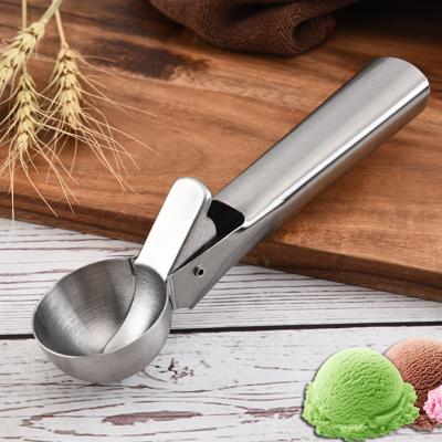 China Multifunctional Stocked Stainless Steel Kitchen Tools Fruit Watermelon Spoon Ice Cream Scoop for sale