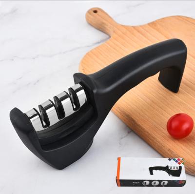 China Professional 3 Stages Mini Kitchen Scissor Sharpener Mini Stocked Knife Sharpener for sale