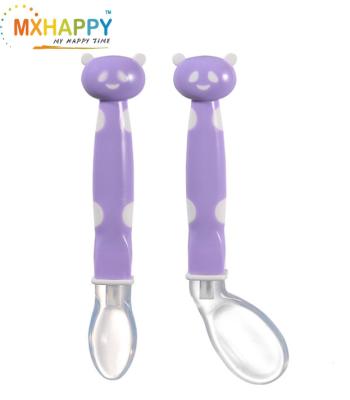 China MH197 Viable Silicone Spoon For Baby Safety Infant Feeding Spoons Kids Children Tableware Infant Studying Spoons Suit for sale