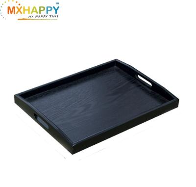 China Home.Restaurant.Bar.Hotel.Wedding. Super Markets Promotions MH453 Black Wooden Fruit Serving Tray for sale